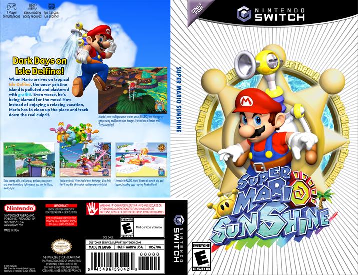  Cover Nintendo Switch - Super Mario Sunshine Nintendo Switch - Cover.png