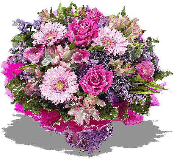 Gify-Kwiaty - kwiaty bukiet migajcy rozowe astry i roze.gif
