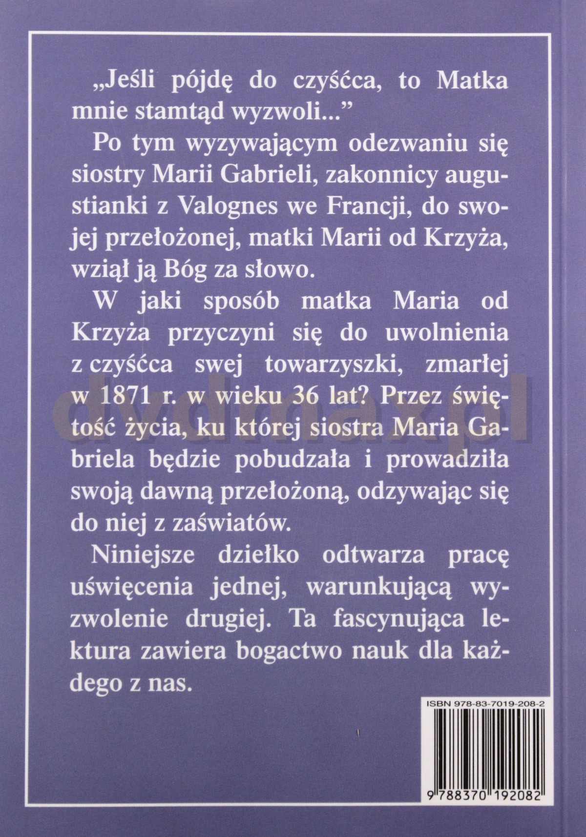 Rękopis z czyśćca 2014 - Rękopis z czyśćca - s. Maria od Krzyża 2014 tył.jpg