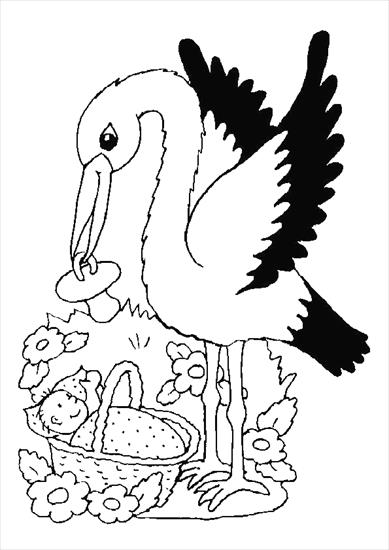 bociany - zwierzęta wiosną - kolorowanka 17.GIF